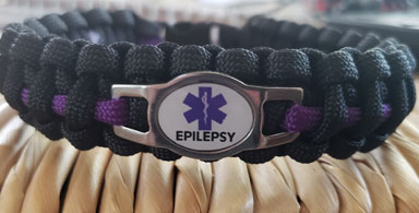 Epilepsy Medical Alert Bracelets made out of Paracord