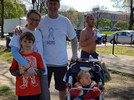 Dr. Olga Laban Grant marched for Epilepsy with her family 