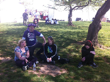 Part of team NEREG resting after the walk