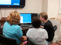 Epilepsy Group computer class learns how to use the computer toolbar
