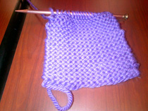 Epilepsy knitting club: Purple scarf