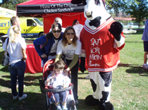 Epilepsy Group Team members with a mascot