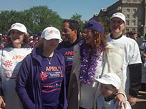 Team captain and members at the end of walk